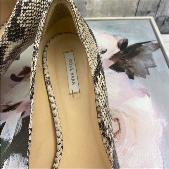 Cole Haan Harlow Snakeskin Embossed Leather Heels Size 9.5 - Picture 9 of 14